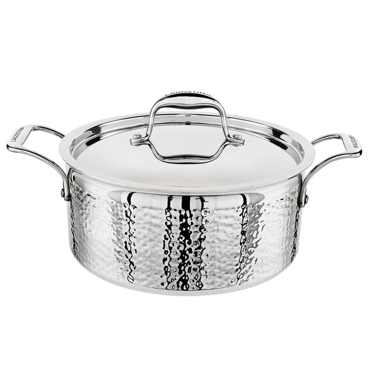 Lagostina Artigiano 3-Ply Clad Hammered Stainless Steel Cookware Set, 8-pieces