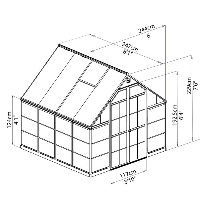 Canopia by Palram Build & Grow 8 ft. x 8 ft. Hybrid Greenhouse