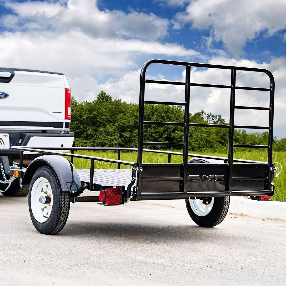 DK2 by Marlon 4 ft. x 6 ft. Single Axle Open Rail Utility Trailer
