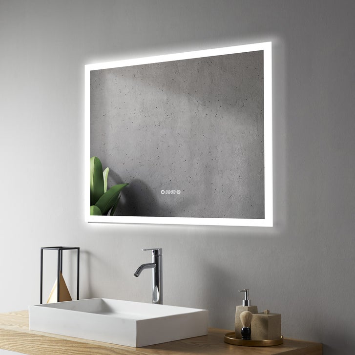 SERA LED Mirror Frosted Edge with Time and Temperature Function