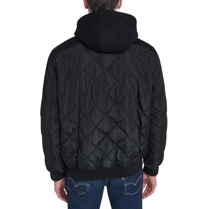 Converse Men's Hooded Quilted Bomber Jacket