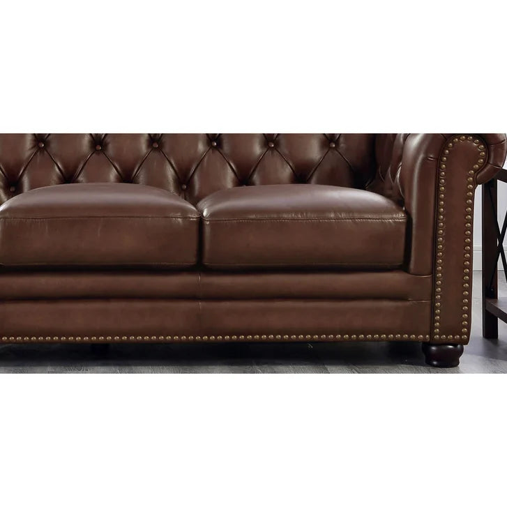Prospera Home Allington 3-piece Top Grain Leather Chesterfield Living Room Set