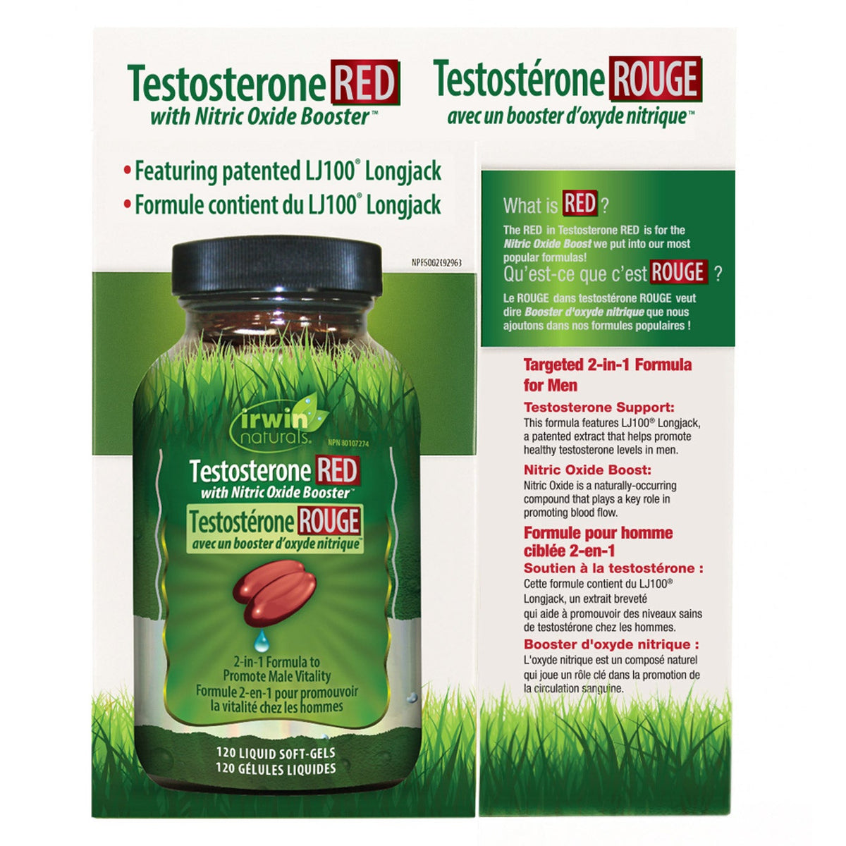 Testosterone RED with Nitric Oxide Booster 120 Soft Gels