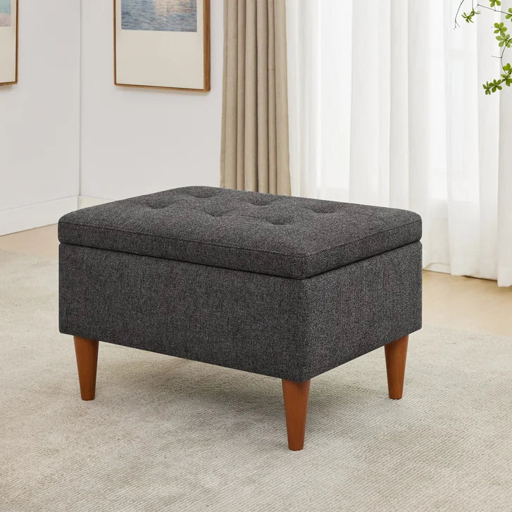 King Fabric Upholstered Storage Ottoman