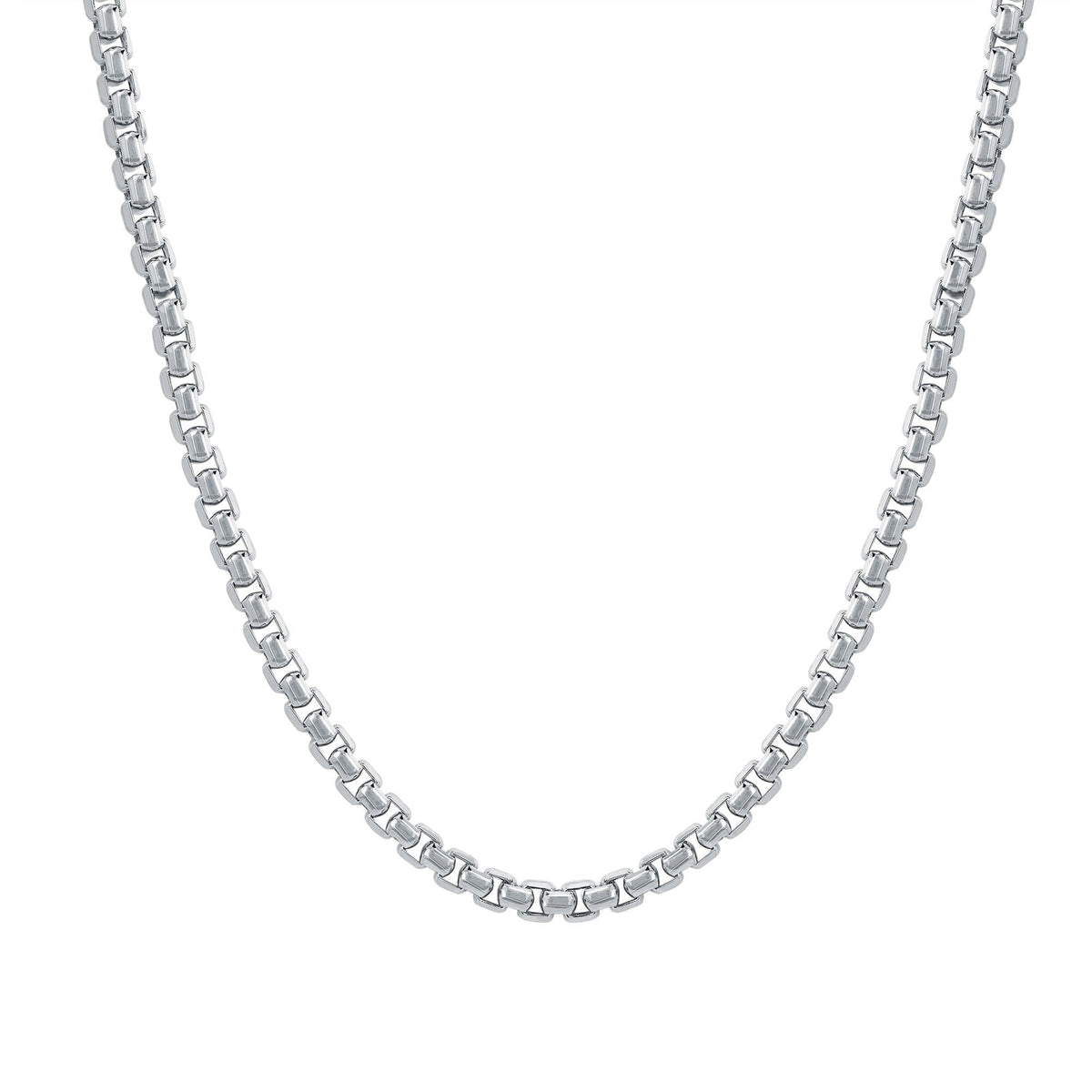 High Polish and Diamond Cut Round Box Chain
