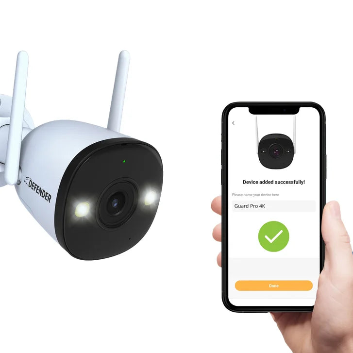Defender AI POWERED 4K Guard Pro Wi-Fi Plug-in Power Security Cameras, 4-pack