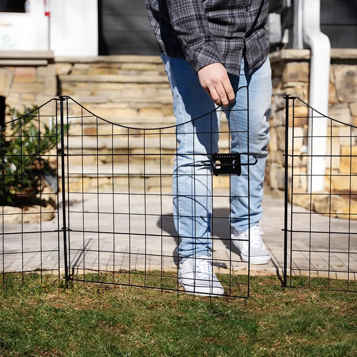 Zippity Black Metal Garden Gate with 4 Fence Panels