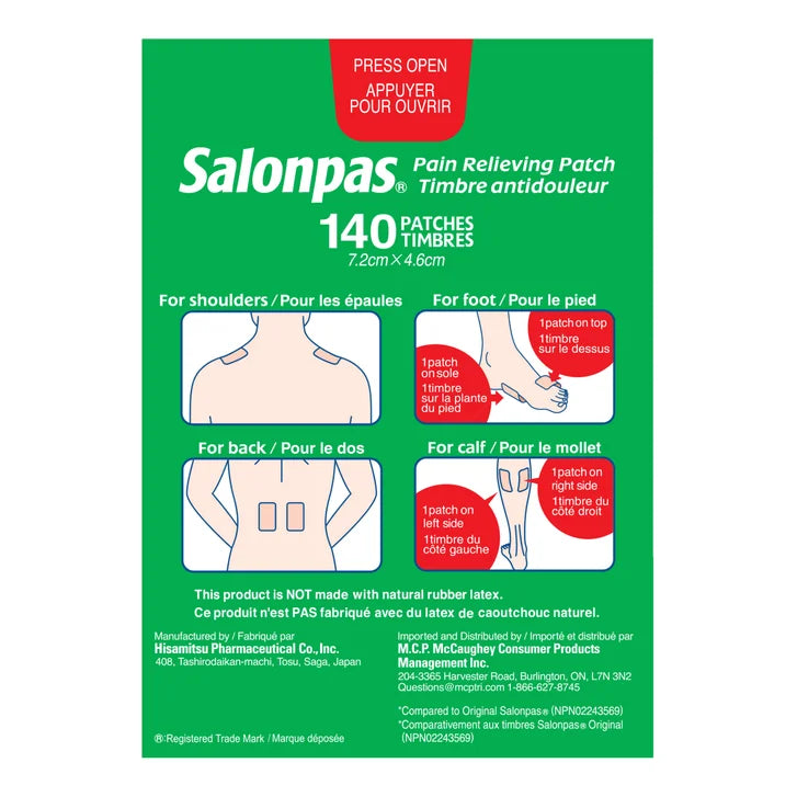 Salonpas Pain Relieving Patch, 140 patches