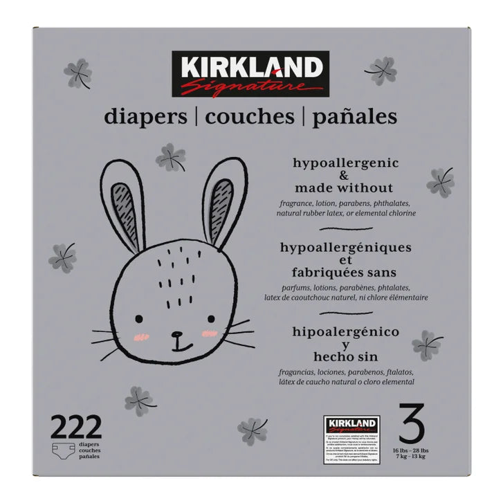 Kirkland Signature Diapers, Sizes 3 - 6