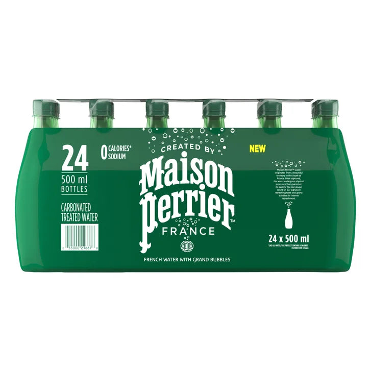 Maison Perrier Carbonated Natural Spring Water, 500 mL 24-pack