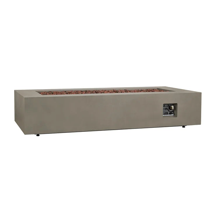 Real Flame Aegean Steel 70 in. Rectangle Fireplace