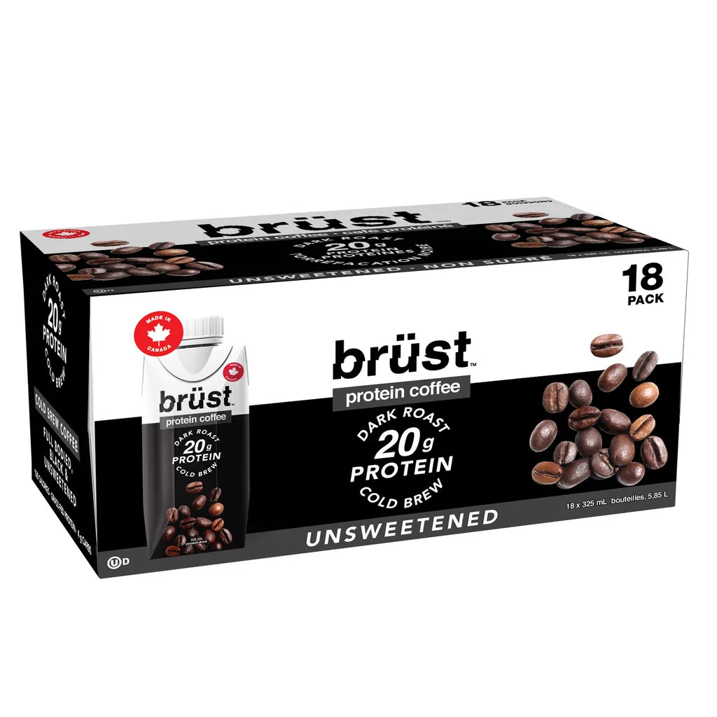 brüst Protein Coffee Dark Roast Cold Brew, 18 x 325 mL