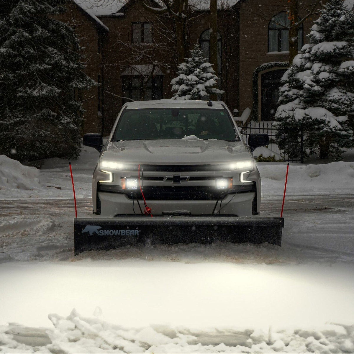 Snowbear 82 in. x 19 in. T-Frame Snow Plow with Light Kit