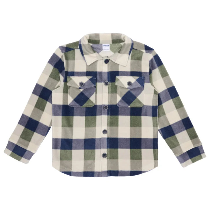 Pekkle Boys' and Girls' Micro Polar Long Sleeve Fleece Shirt and Tee, 2-piece