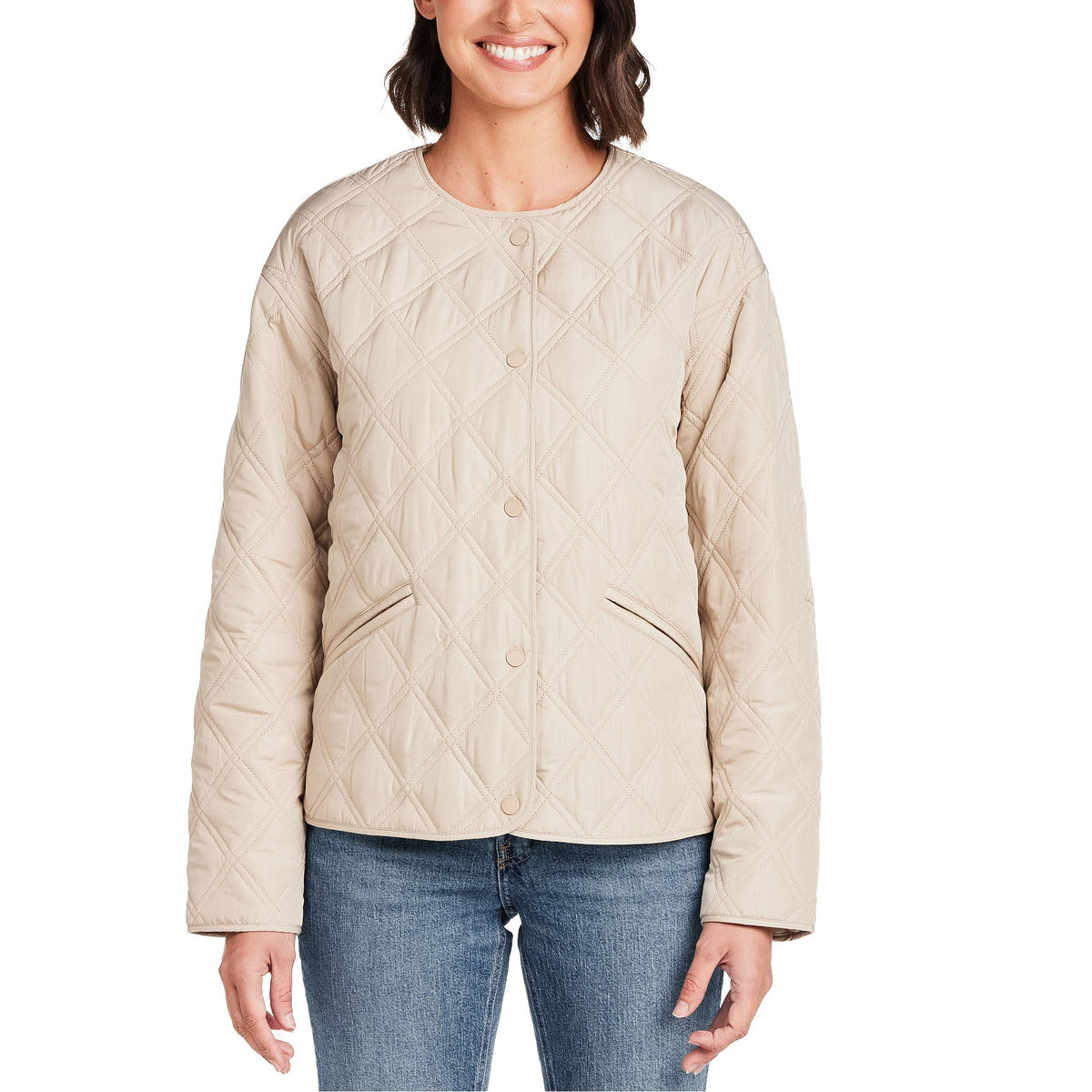 Weatherproof Women's Collarless Quilted Jacket