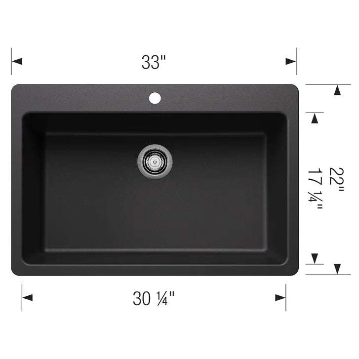Blanco Liven 33 in. Dual Mount SILGRANIT Kitchen Sink