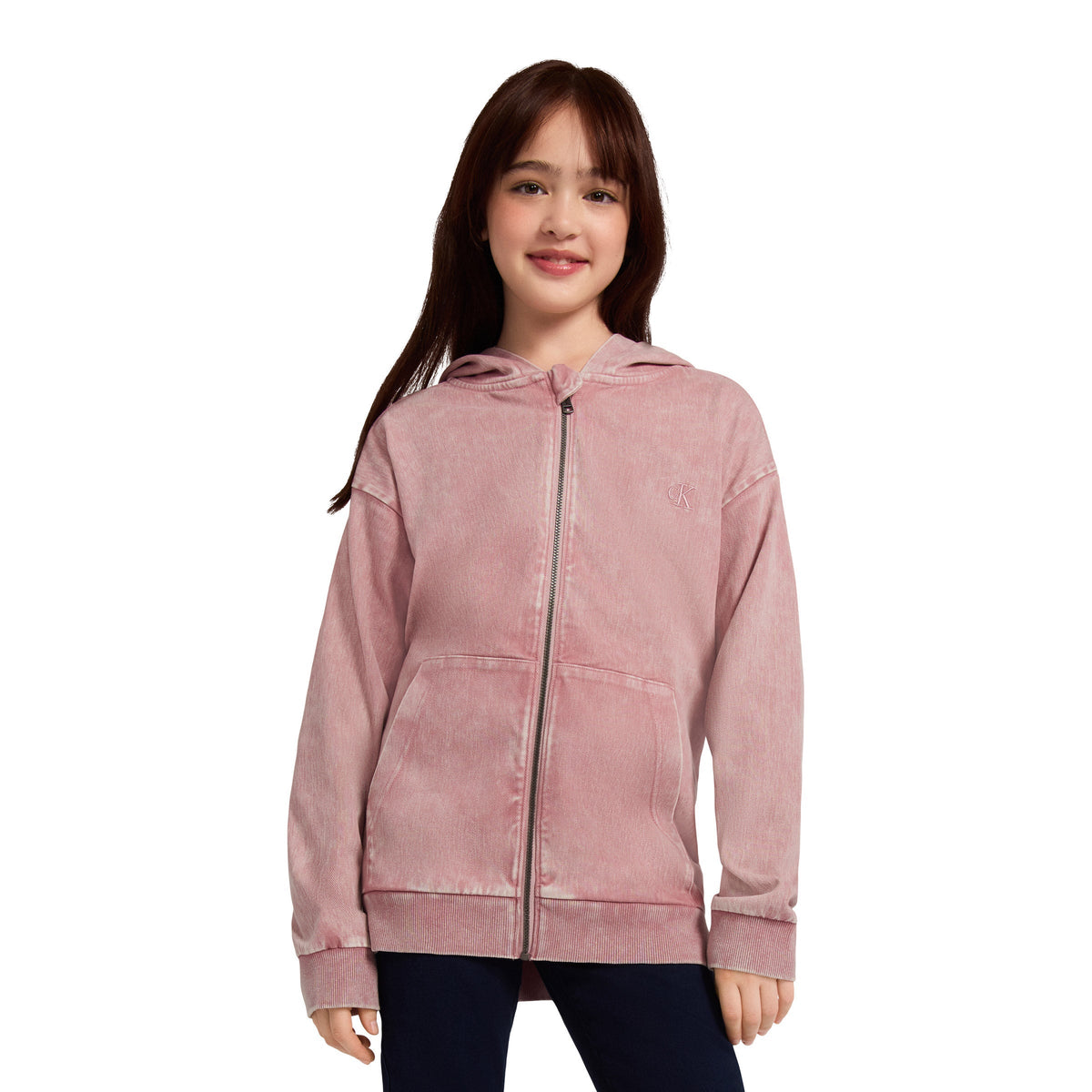 Calvin Klein Kids' Denim Zip Hoodie