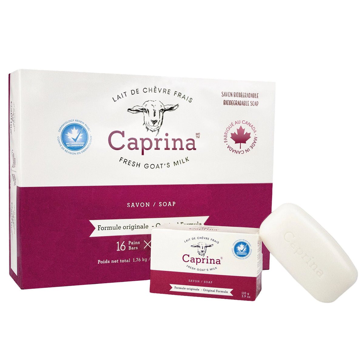 Caprina Goat Milk Soap, 16 x 110 g
