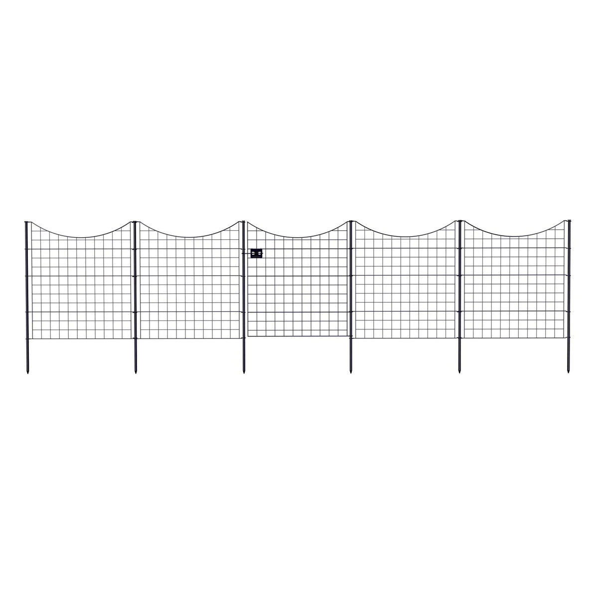 Zippity Black Metal Garden Gate with 4 Fence Panels