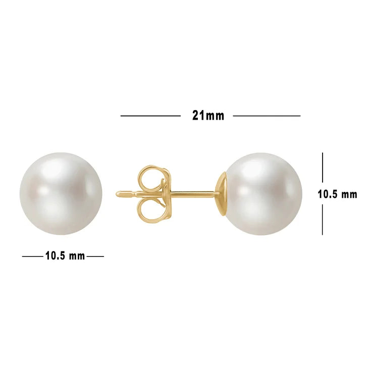 10.5 – 11 mm Cultured Freshwater Pearl Earrings