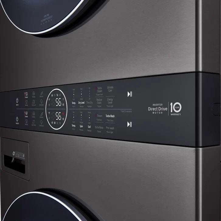 LG Single Unit Front Load WashTower with 5.2 cu ft. Steam Washer and 7.4 cu ft. Electric Steam Dryer