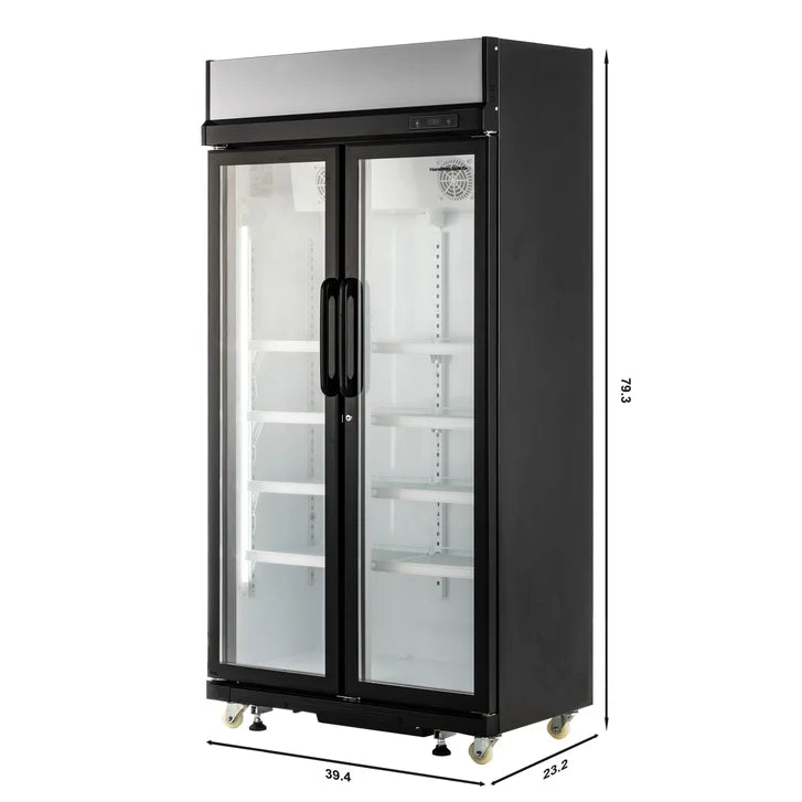 Hamilton Beach 39 in. 20.57 cu. ft. Commercial 2 Door Glass Display Fridge