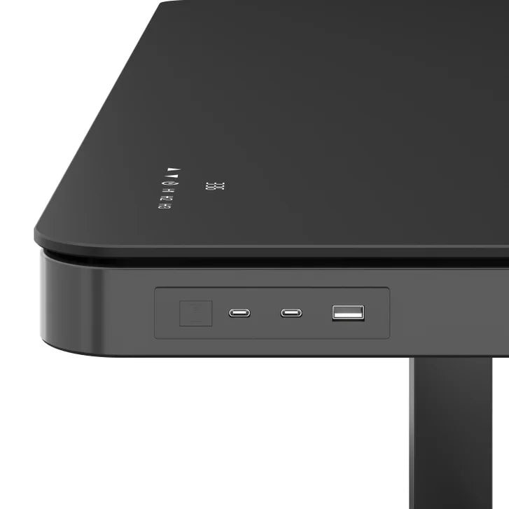 Tresanti Tessa 119.4 cm (47 in.) Adjustable Height Desk with LED Lighting, Black