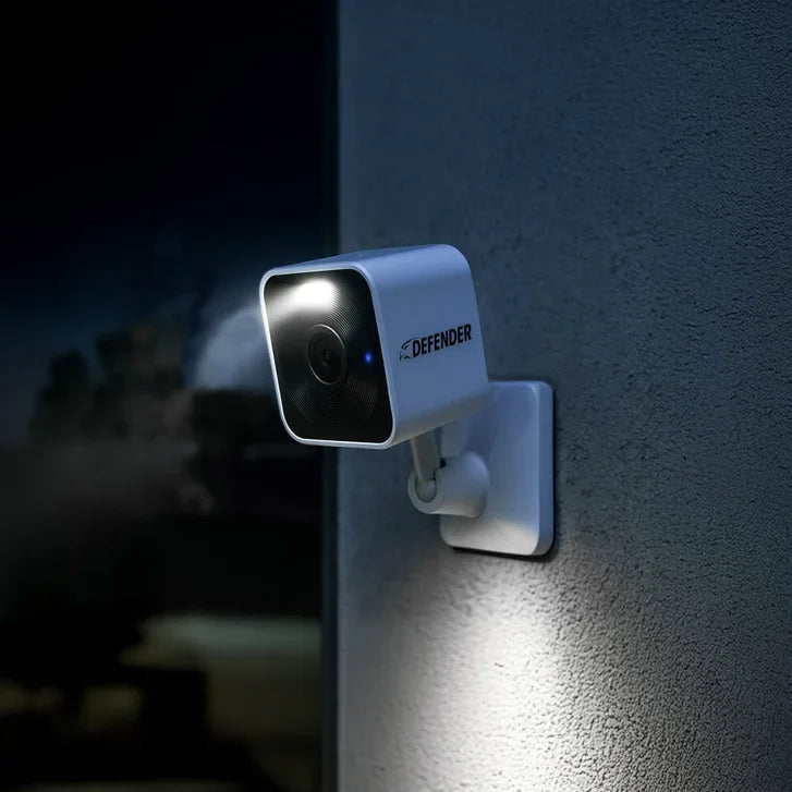 Defender GO 2K AI Powered Plug-in Indoor/Outdoor Wi-Fi Security Cameras, 2 pack