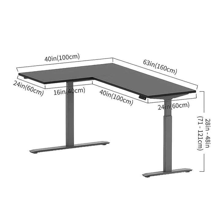 Motionwise L‑Shaped Height Adjustable Desk with 2 Lifting Columns