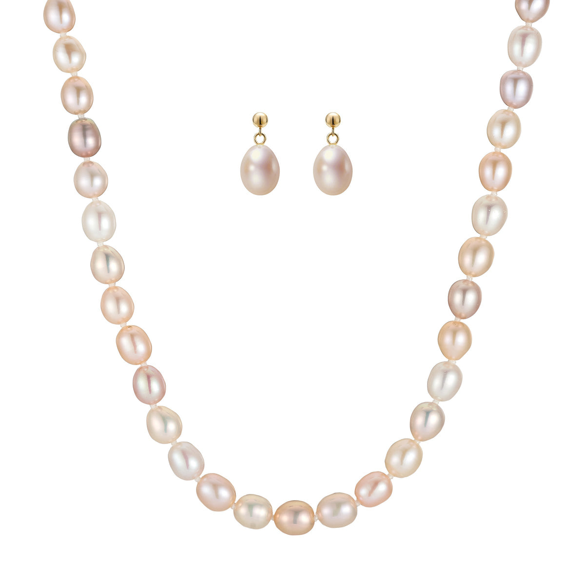 6.5 – 8 mm Cultured Freshwater Pearl Earrings and Necklace Set