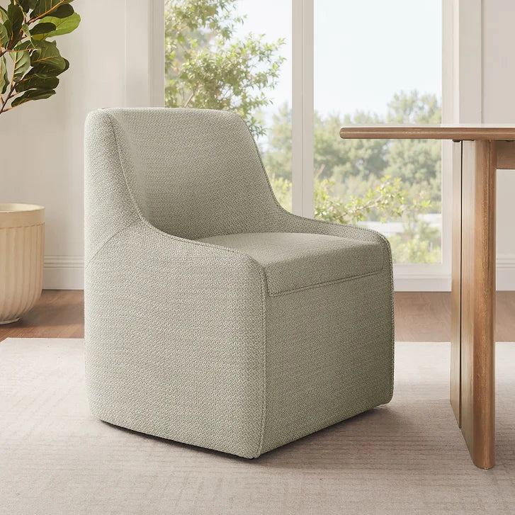 Aiden & Ivy Fabric Dining Chair with Castors