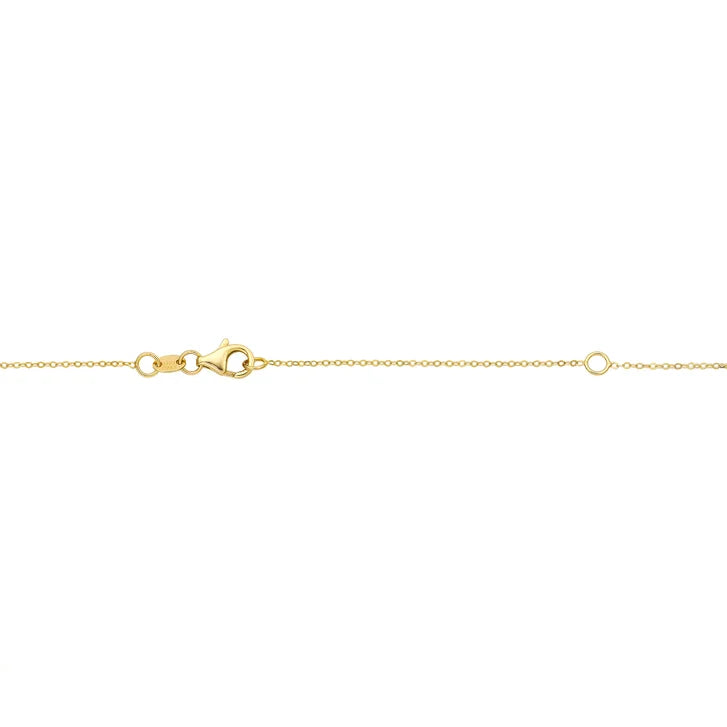 Diamond Cut Five Flower Station Necklace in Yellow Gold
