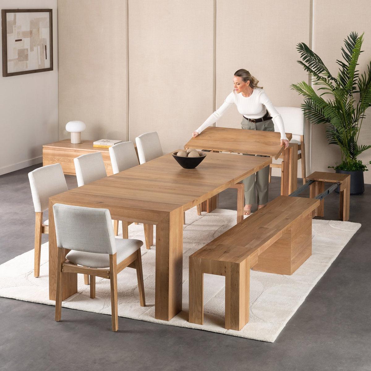 Transformer Table with Bench and 6 Chairs