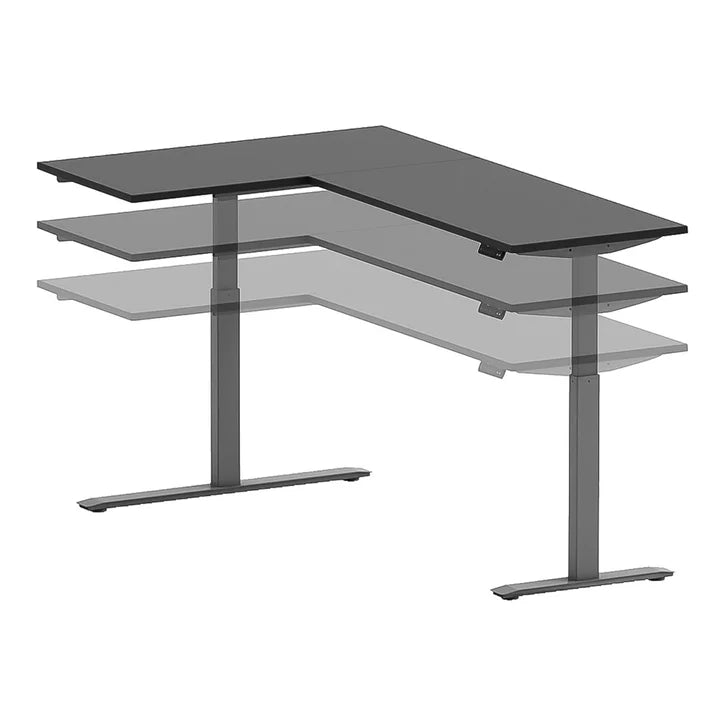 Motionwise L‑Shaped Height Adjustable Desk with 2 Lifting Columns