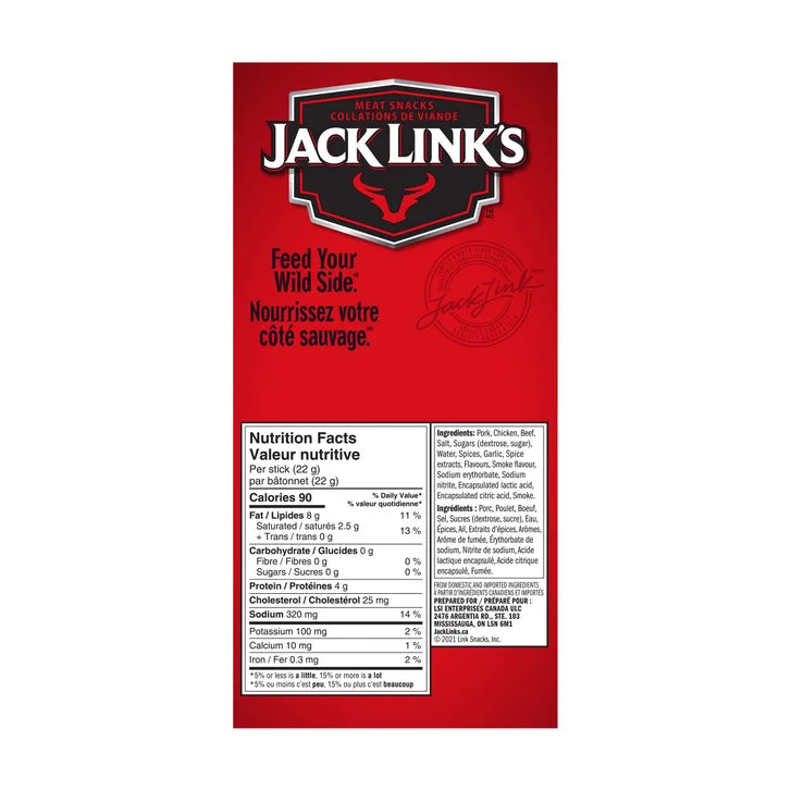 Jack Link's Original Pepperoni Sticks, 20 × 22 g