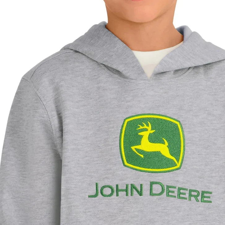 John Deere Boys' Embroidered Logo Hoodie – Cotton Blend Fleece Sweatshirt