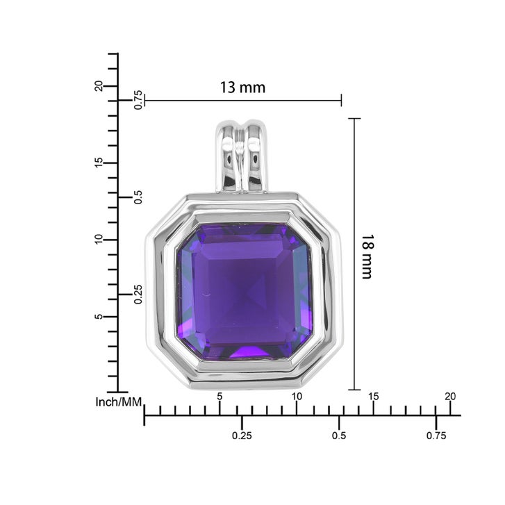 Octagon Cut Amethyst Pendant