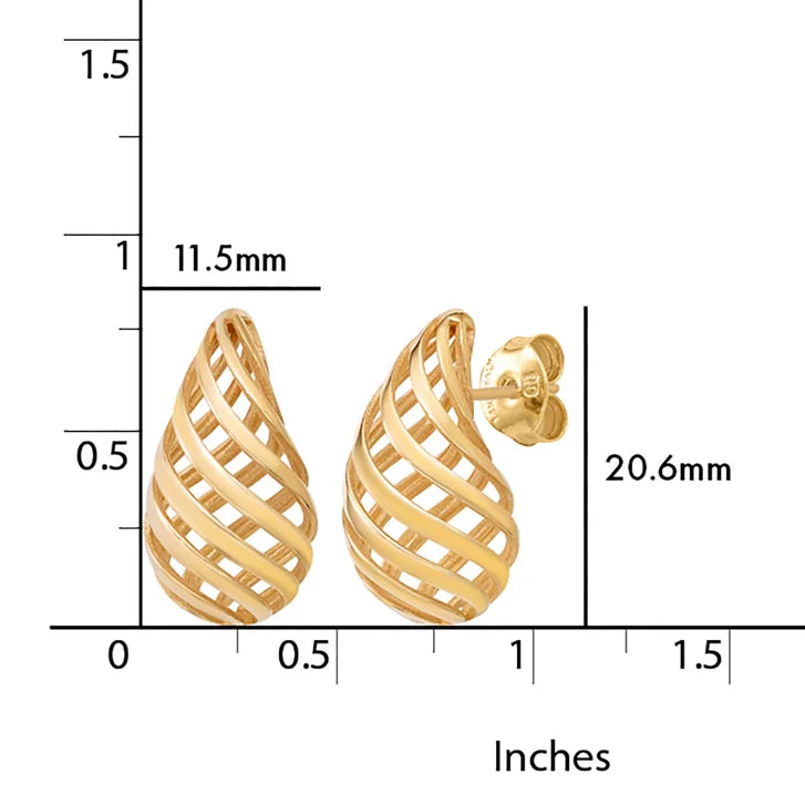 Teardrop Earrings in Yellow Gold