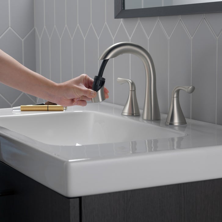 Delta Lampard Two Handle Pull-down Bathroom Faucet