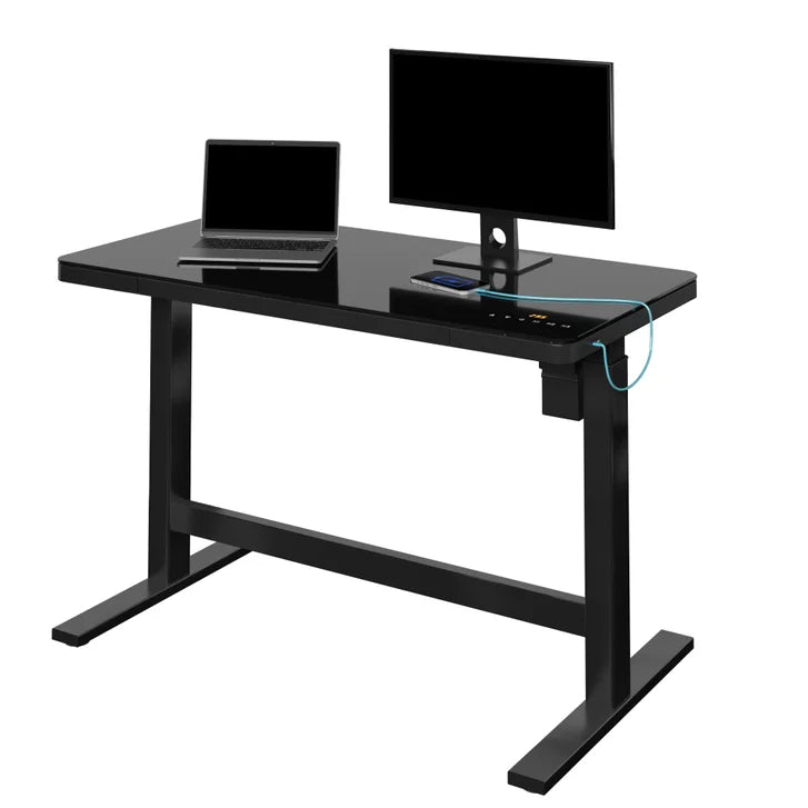 Tresanti Geller Slimline Height Adjustable Desk 120.1 cm x 65 cm (47.3 in x 25.6 in), Black