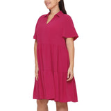 Tahari Women's Short-Sleeve Tiered Dress