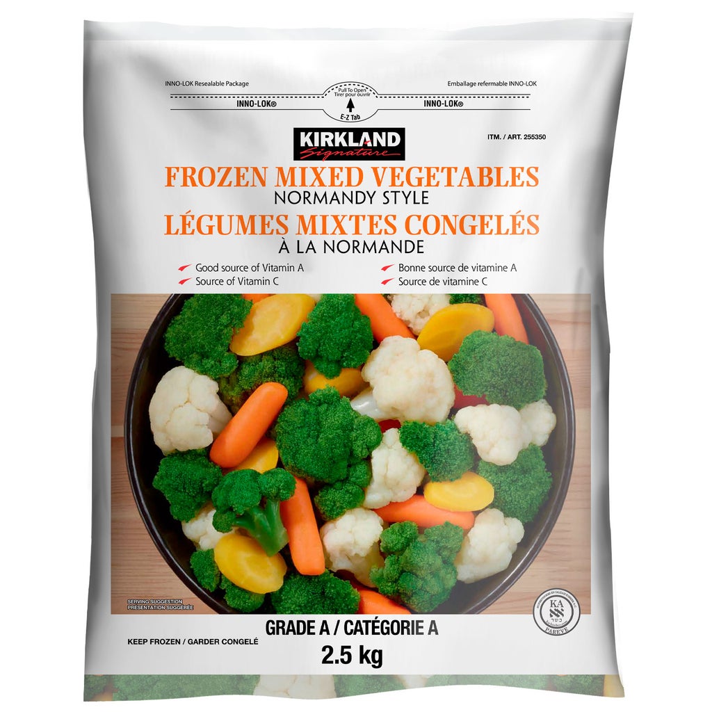 Kirkland Signature Frozen Mixed Vegetables Normandy-Style, 2.5 kg