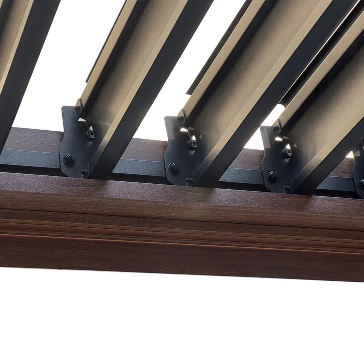 Kaslo Aluminum Pergola with Wood Finish