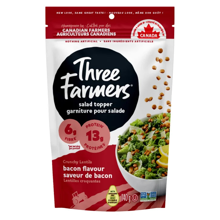 Three Farmers Crunchy Lentil Topper, 9 × 140 g