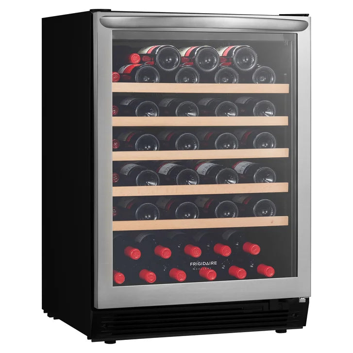 Frigidaire 24 in. Stainless Steel Built-in or Freestanding 57 Bottle Wine Cooler with Reversible Door