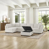 Thomasville Tisdale 6-piece Fabric Sectional with Storage Ottoman