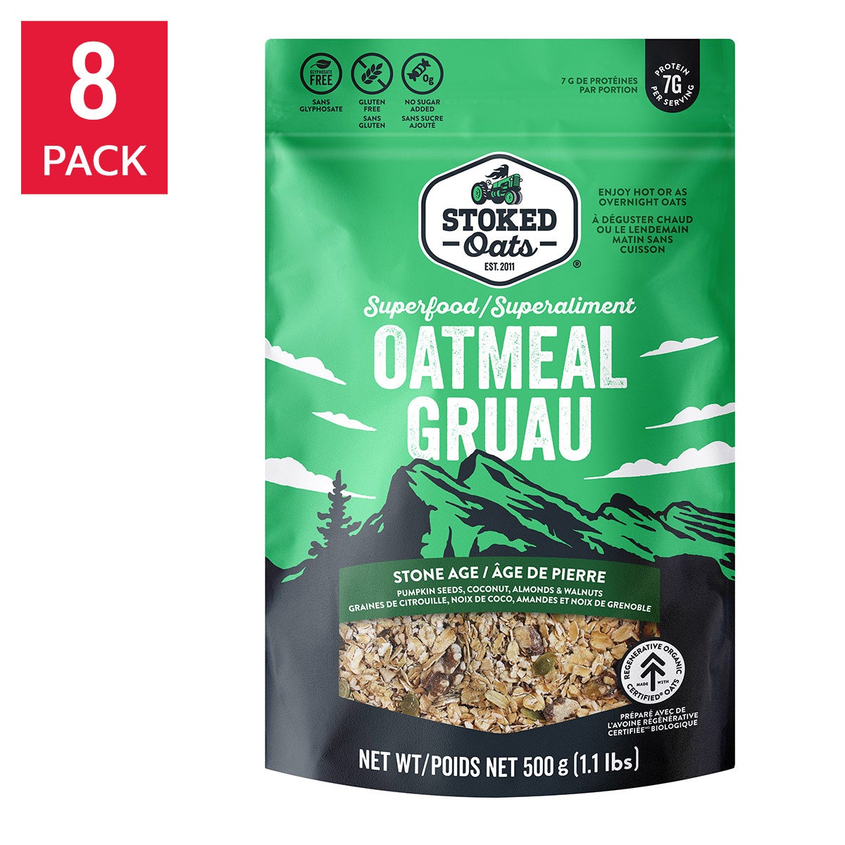 Stoked Oats Oatmeal, 8 × 500 g