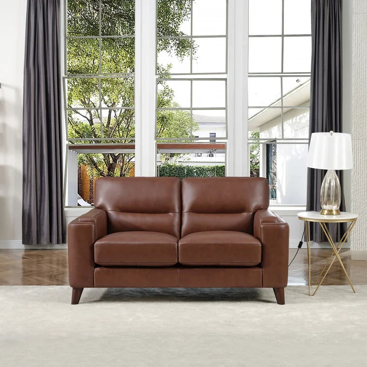 Prospera Home Sorena Top-grain Leather Sofa and Loveseat