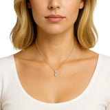 Pear Cut and Round Brilliant Diamond Necklace (1.00 ctw)