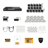 Defender AI POWERED Sentinel 4K Ultra HD Wired 16 Channel PoE NVR Security System with 16 Metal Cameras with 12 TB HDD